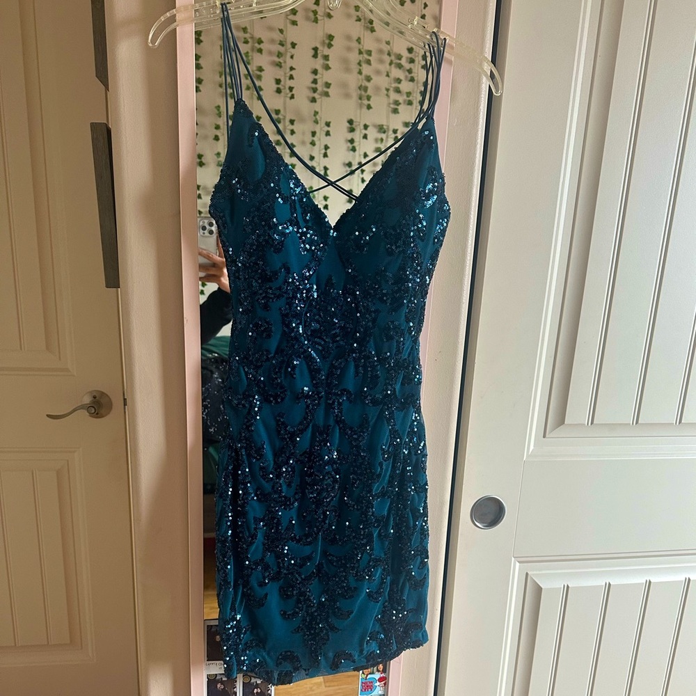 Teal/ blue homecoming dress